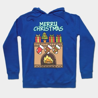 Christmas fire place - Happy Christmas and a happy new year! - Available in stickers, clothing, etc Hoodie